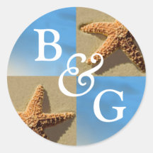 Starfish Tropical Event And Wedding Envelope Seal Round Sticker