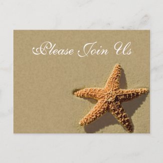 Starfish Tropical Event And Wedding Invitation postcard