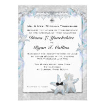Starfish Wedding Couple  4.5" x 6.25" Personalized Invite
