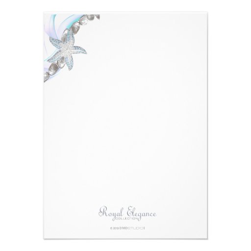 Starfish Wedding Couple  4.5" x 6.25" Personalized Invite