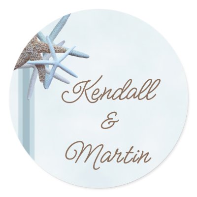 Starfish Wedding Couple Beach Theme Sticker
