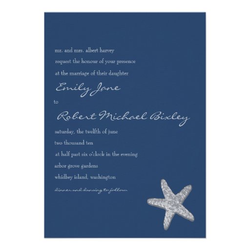 Starfish Wedding Invitation