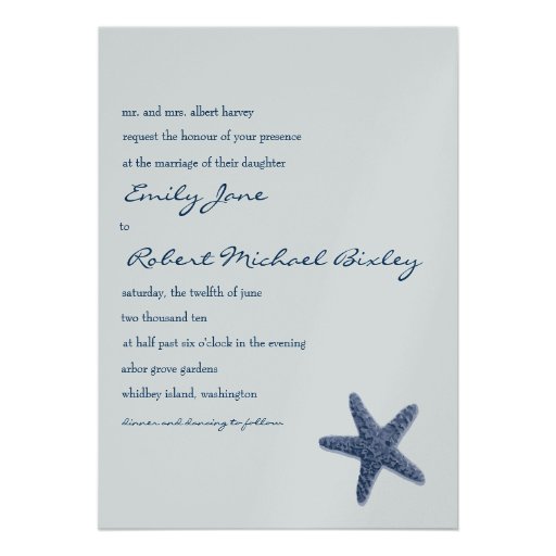 Starfish Wedding Invitation