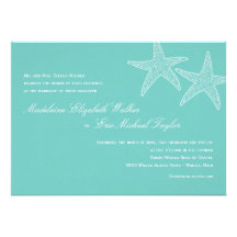 Starfish Wedding Invitation - Blue