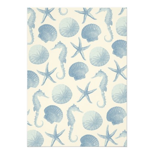 Starfish Wedding Invitation - BLUE
