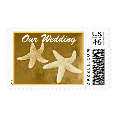Starfish Wedding Invitation Stamps