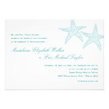 Starfish Wedding Invitation - Turquoise