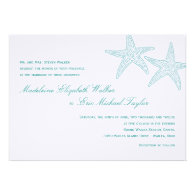 Starfish Wedding Invitation - Turquoise