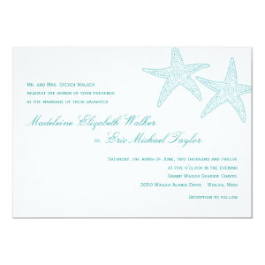 Starfish Wedding Invitation - Turquoise 5