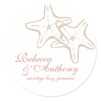 starfish wedding label sticker