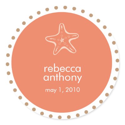 starfish wedding label stickers