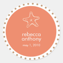 starfish wedding label stickers