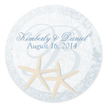 Starfish Wedding Monogram Sticker