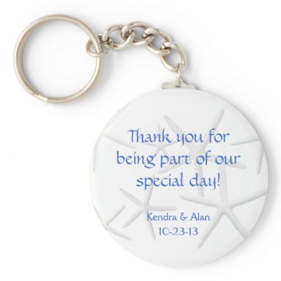 Starfish Wedding Personalized Favors Keychains