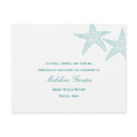 Starfish Wedding Reception Card - Turquoise Announcement