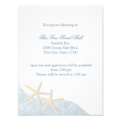 Starfish Wedding Reception Personalized Announcements