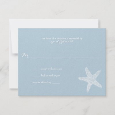 Starfish Wedding Response Invites by pinklilypress