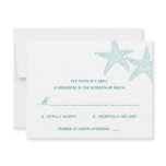 Starfish Wedding RSVP Card - Turquoise Personalized Invite