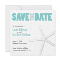 Starfish Wedding Save the Date Invitations