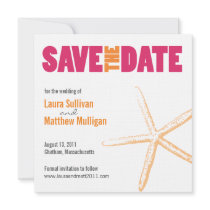 Starfish Wedding Save the Date Custom Invitation