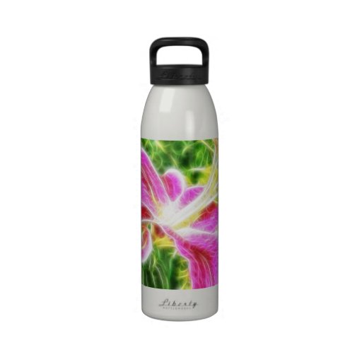 Stargazer Lily Abstract Floral Water Bottles