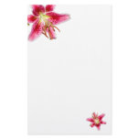 Stargazer Lily Decorated Blank Stationery
