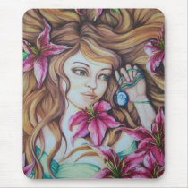 Stargazer Lily Fairy Goddess Mouse Pad mousepads