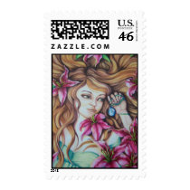 Stargazer Lily Fairy Goddess US Postage Stamp stamps