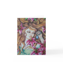 Stargazer Lily Goddess Fantasy Note Cards cards