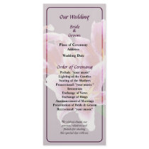 Stargazer Lily Heart Wedding Program Rack Cards