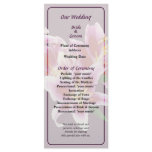 Stargazer Lily Heart Wedding Program Rack Card Template