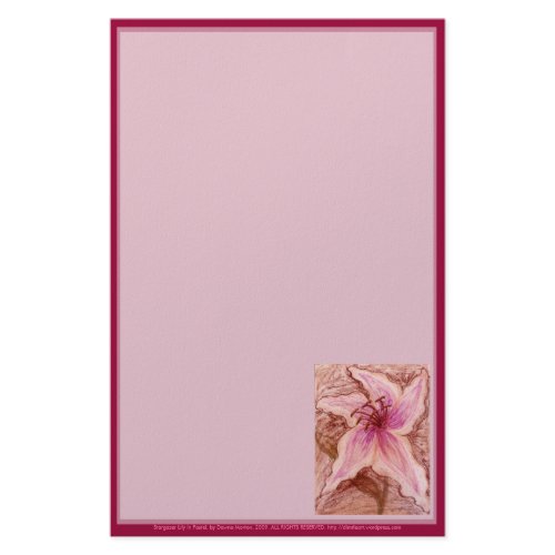 Stargazer Lily in Pastel stationery