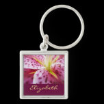 Stargazer Lily Personalized Keychain