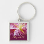 Stargazer Lily Personalized Keychain