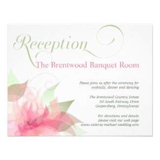 Stargazer Pink & White Floral Wedding Reception Invitation