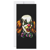 Staring Evil Clown Rack Card Template