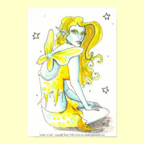 Staring Fairy pin up fantasy Art Poster print posters