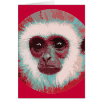 Staring Monkey face card cards