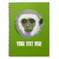 Staring Monkey face custom spiral notebook (green) notebooks