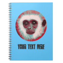 Staring Monkey face custom spiral notebook (red) notebooks