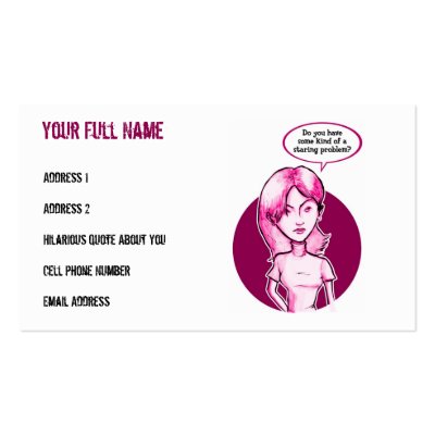 Staring Problem Profile Card Template Business Card by PlasmicSteve