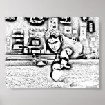 StaringDownThe9Ball_BW Posters