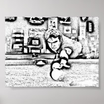 StaringDownThe9Ball_BW Posters