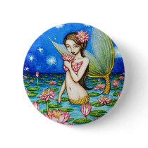 Starlight Lily Mermaid Pinback Buttons