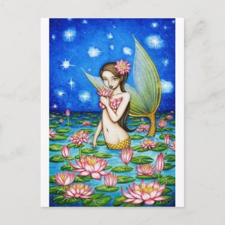 Starlight Lily Mermaid postcard