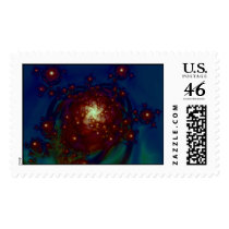 Starlight Rose Galaxy ~ Abstract Art Print Postage