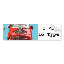 Starlight Starfire Typewriter bumper stickers