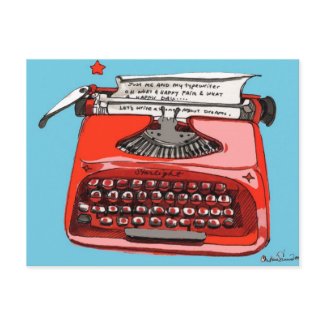 Starlight Starfire Typewriter postcard