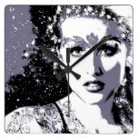 Starlit Goddess Square Wallclocks