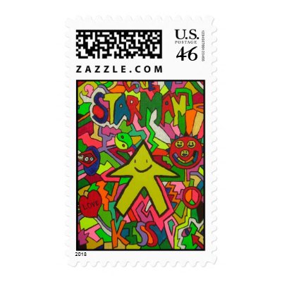 Starman-KISS Postage Stamps by clownfacearts